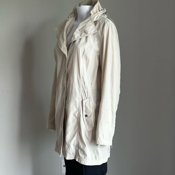 Laundry By Shelli Segal Windbreaker Trench Coat Rain Jacket With Silver Hardware - Picture 4 of 8